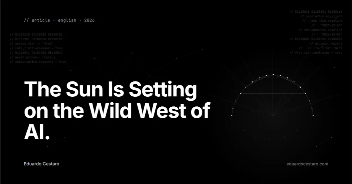 The Sun Is Setting on the Wild West of AI